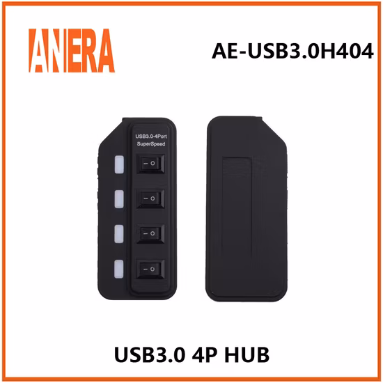 Hub USB 3.0 a 4 porte con interruttore di alimentazione